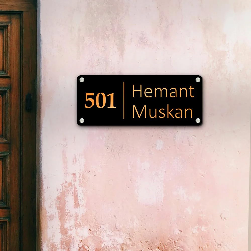 Arcylic Personalized Name Plate For Home Entrance