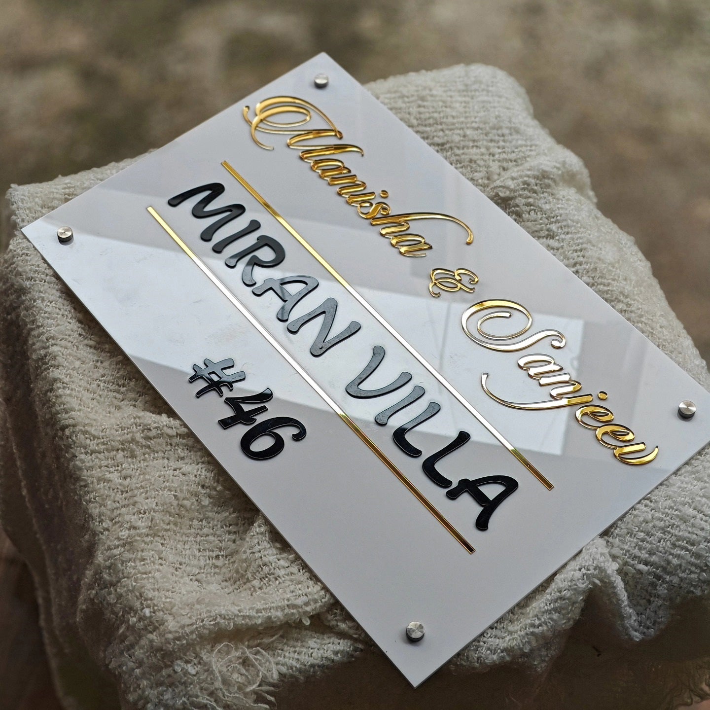 Arcylic Personalized Name Plate For House, Villa, Bungalow