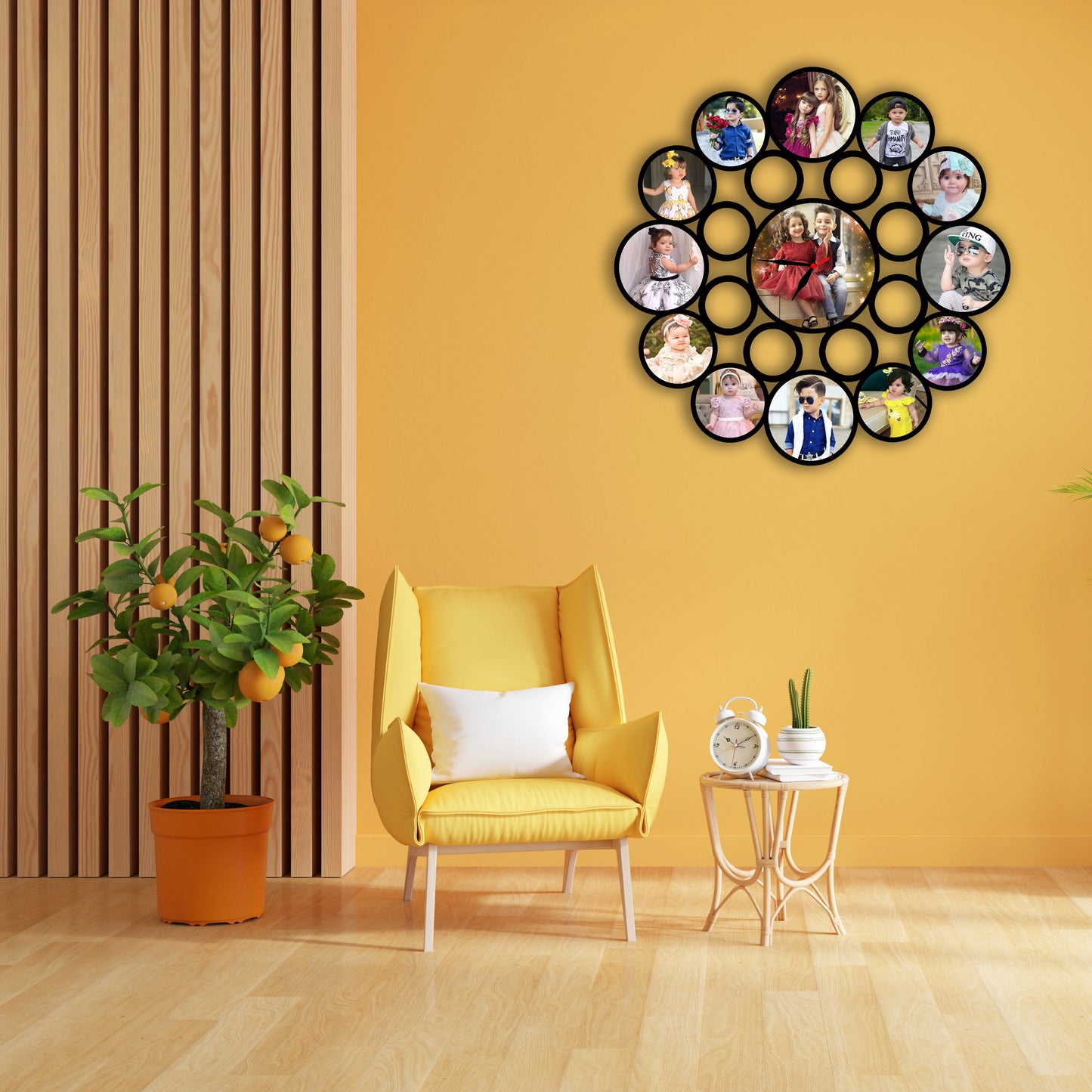 Customised Family Photo Clock For Couple,Anniversary