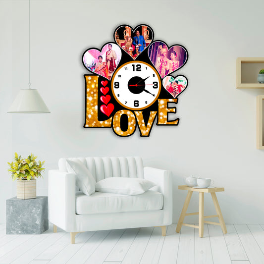Customized Clock Design For Couple Love Photo Frames