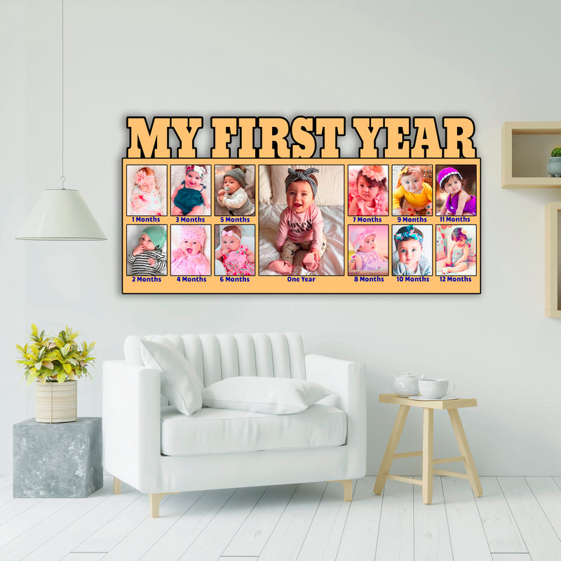 Customised Photo Frame Gift For Baby Girl My First Year