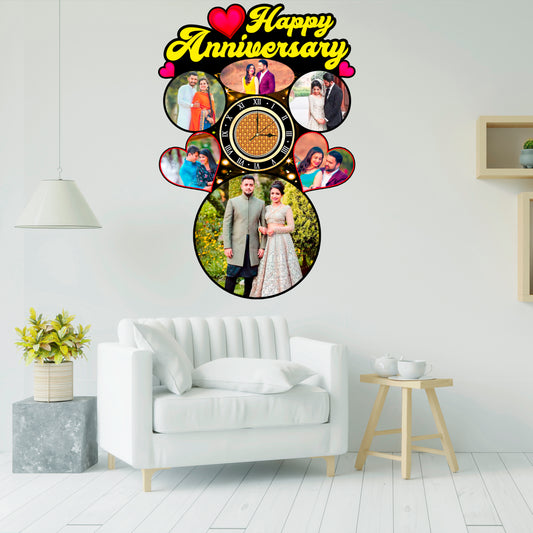 Customized Clock Cutout Multi Picture For Anniversary