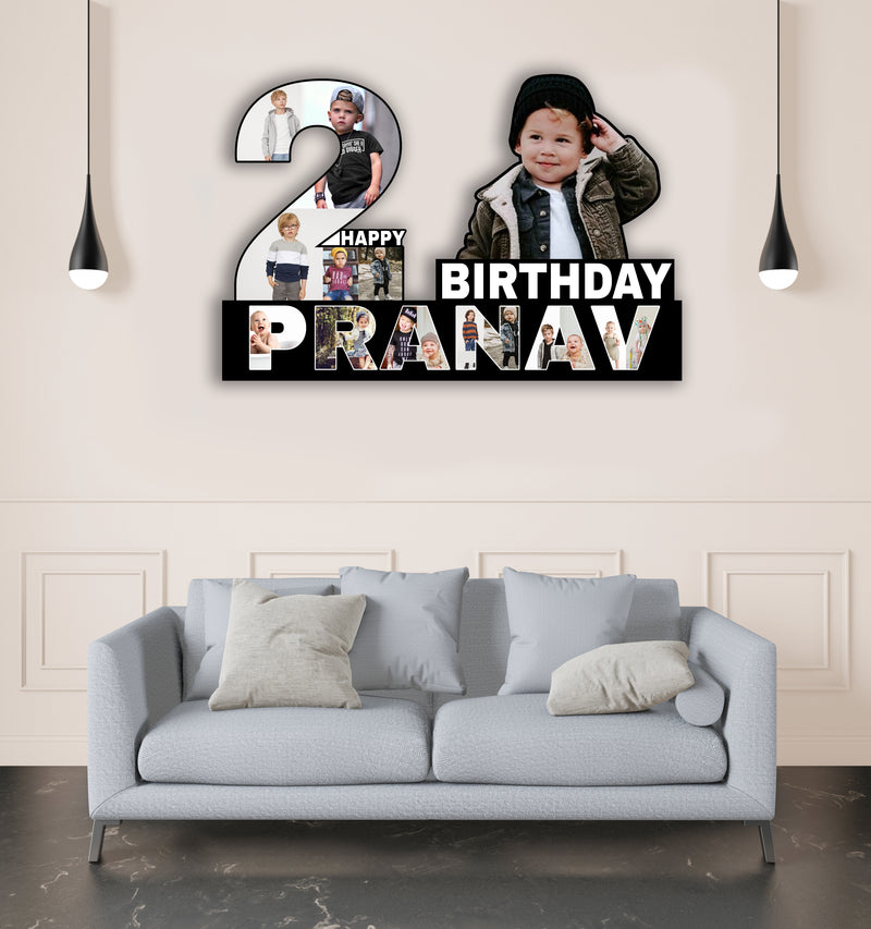 Personalized 2nd Birthday Photo Cutout Gift for Boy Girl My First Year