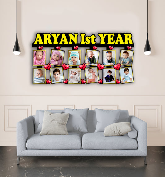 Customised First Birthday Wooden Photo Frame For Babies, Kid