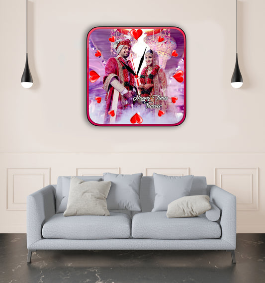 Customized Clock Photo Frame Gift For Anniversary,Couple
