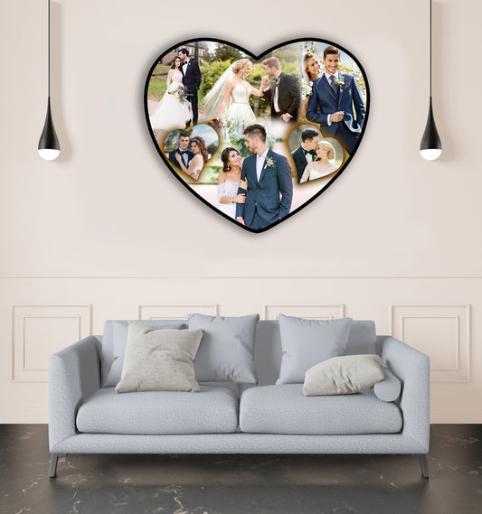 Customized Heart Shape Photo Frame Gifts for Friends, Girlfriend Anniversary