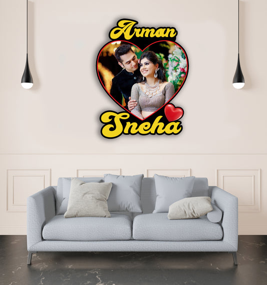 Customized Couple Name Photo Frame Home Decorations (Couple Photo with Name)