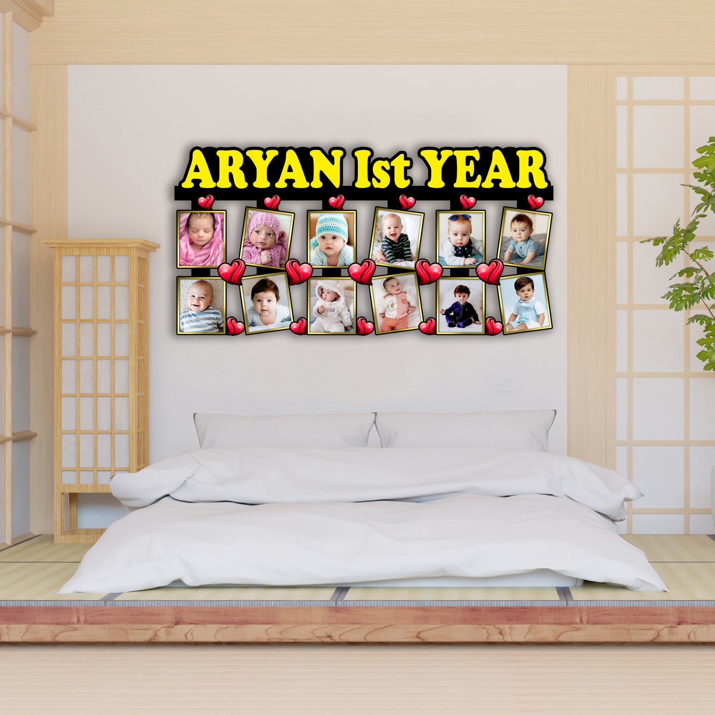 Customised First Birthday Wooden Photo Frame For Babies, Kid