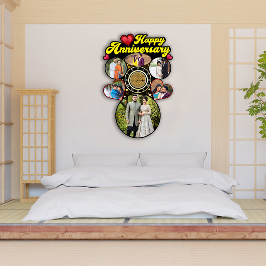 Customized Clock Cutout Multi Picture For Anniversary