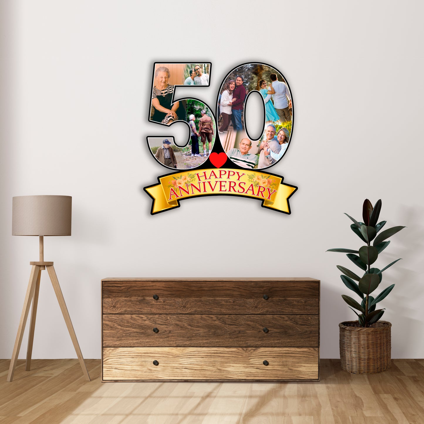 Personalised 50th Anniversary Couple Photo Frame For Couple and Parents Gift