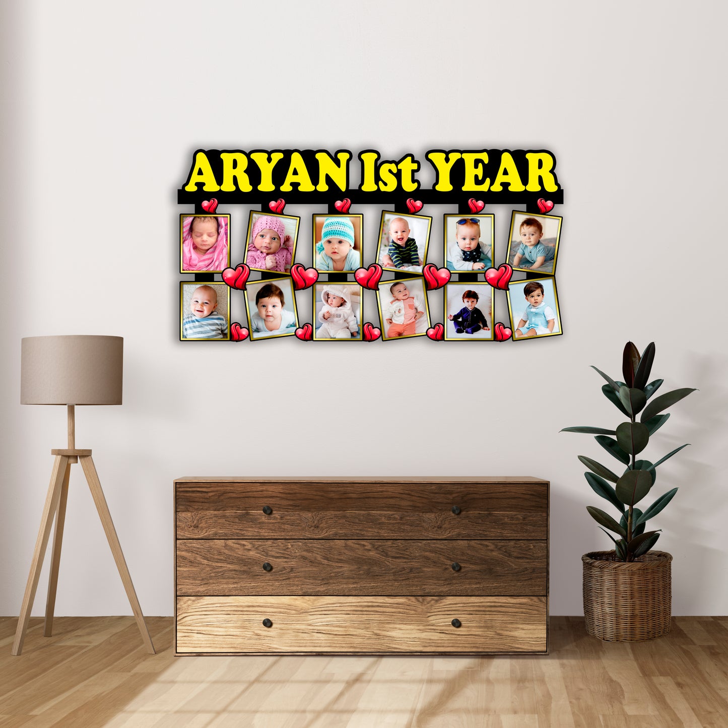 Customised First Birthday Wooden Photo Frame For Babies, Kid