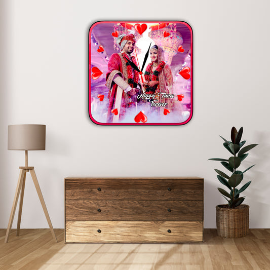 Customized Clock Photo Frame Gift For Anniversary,Couple