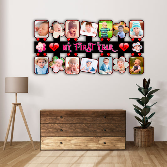 My First Year Customised Baby Photo Frame For Baby First Birthday