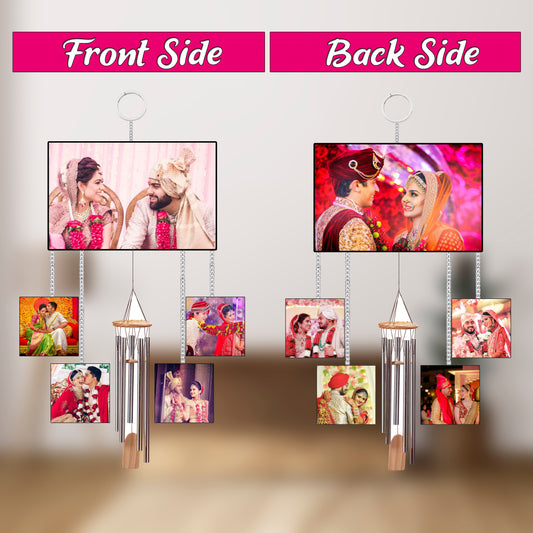 Customised Wind Chimes with Photos on Both Sides  For Couple Gifts