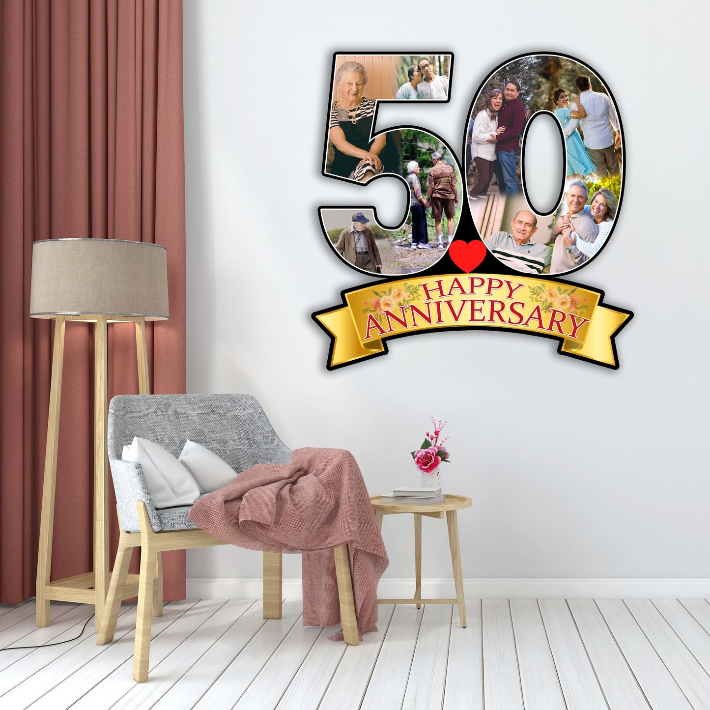 Personalised 50th Anniversary Couple Photo Frame For Couple and Parents Gift