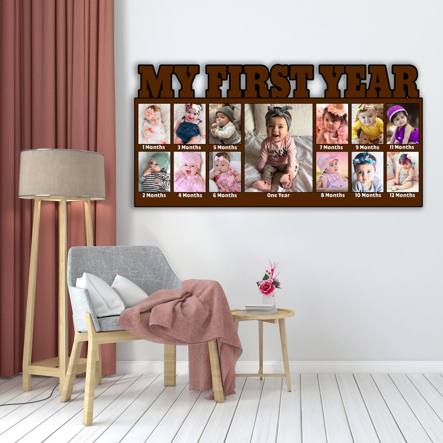 Customized Baby 12 Months Photo Frame For Birthfay,Family