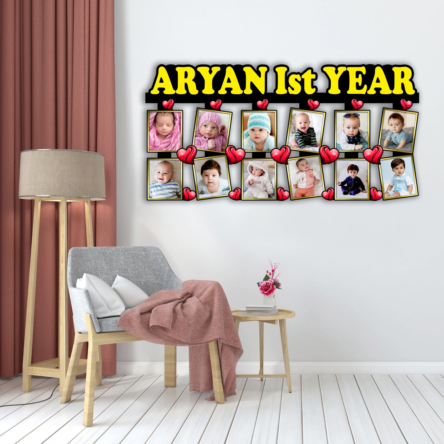 Customised First Birthday Wooden Photo Frame For Babies, Kid