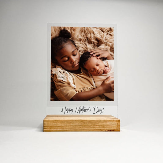 Acrylic Personalised Photo Frame with Text Plaque