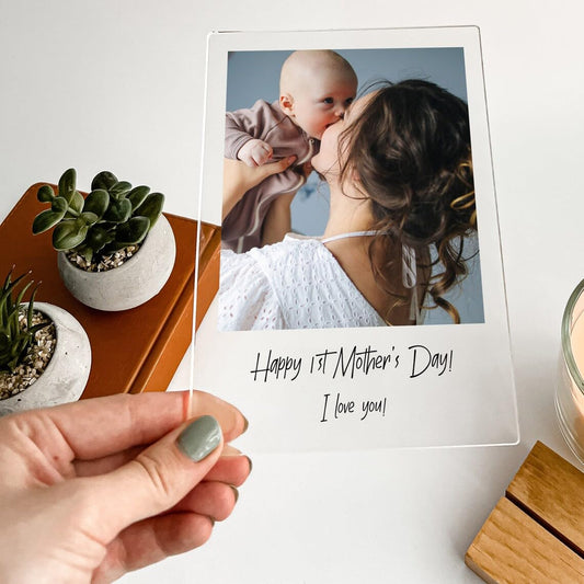 Acrylic Personalised Photo Frame with Text Plaque