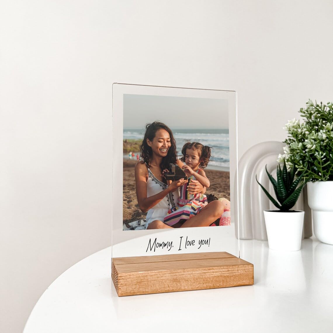 Acrylic Personalised Photo Frame with Text Plaque