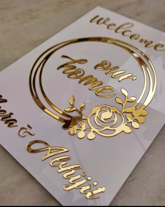 Customized Arcylic  Home Welcome Name Plate For Home For House