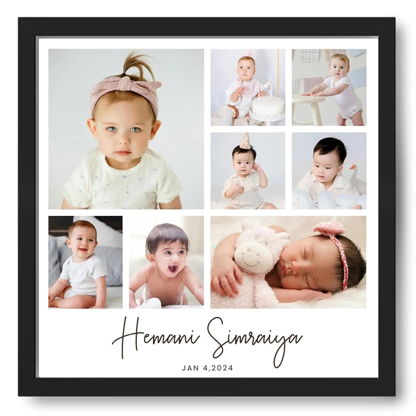 Customized Photo Frame with Photo Upload For Baby Birthday