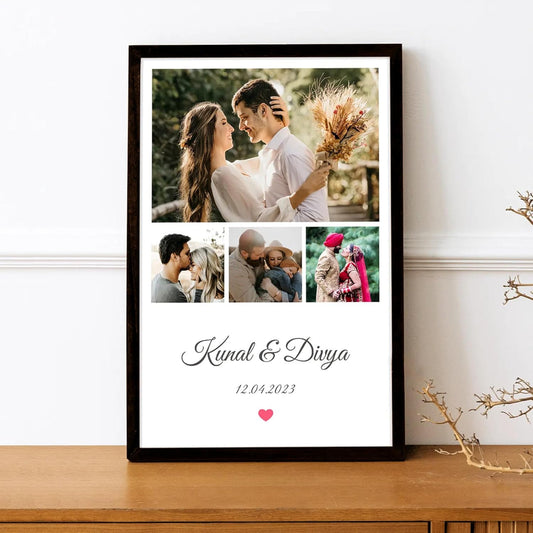Customised Photo Frame with Customized Text Gift for Couple Birthdays