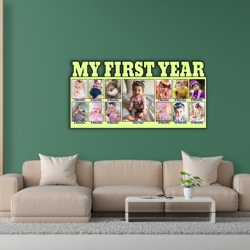 Customised Photo Frame Gift For Baby Boy & Girl My First Year