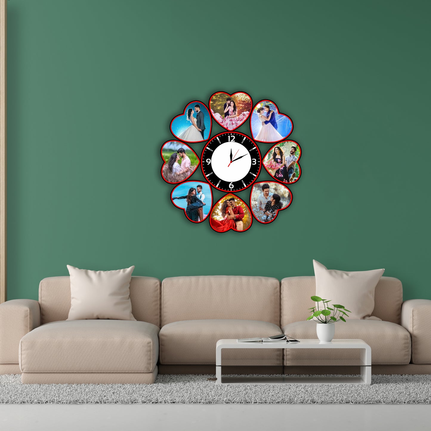 Customised Heart Photo Clock Gift For Anniversary