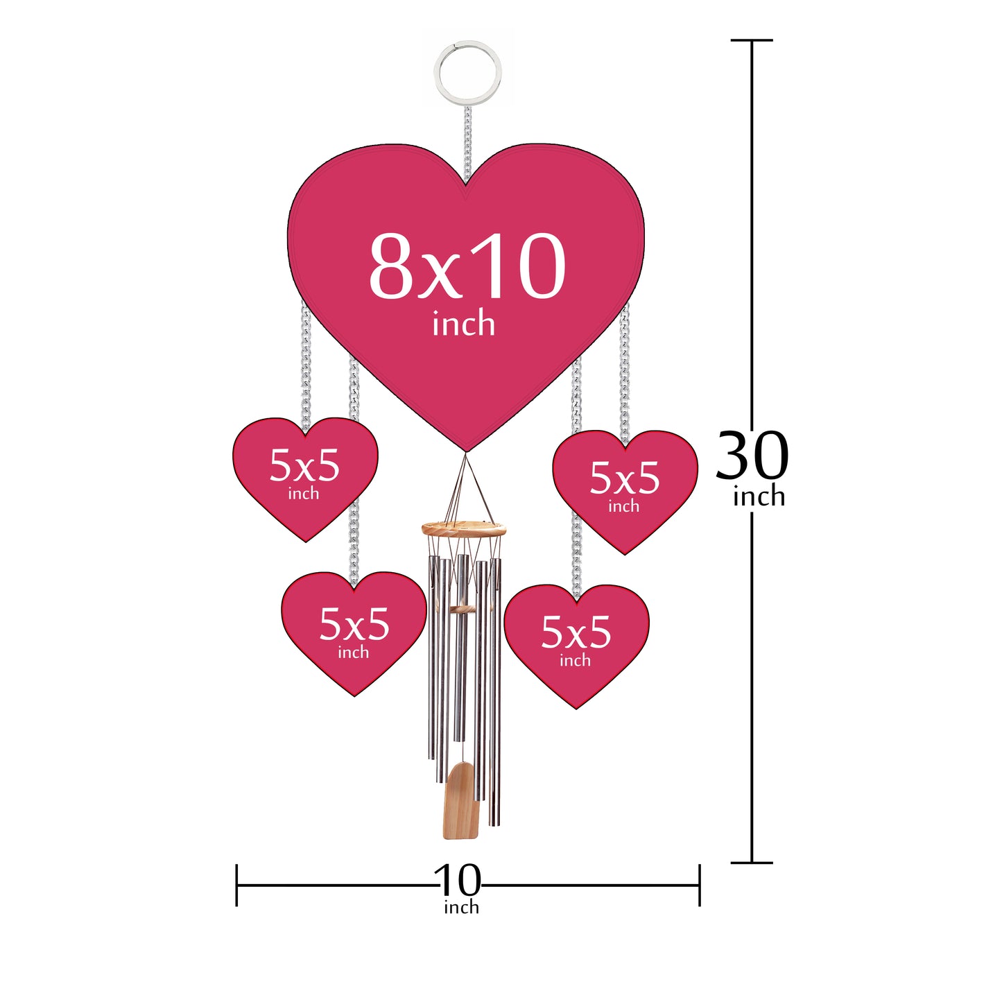 Customised Wind Chimes with photos on both sides Home Decor