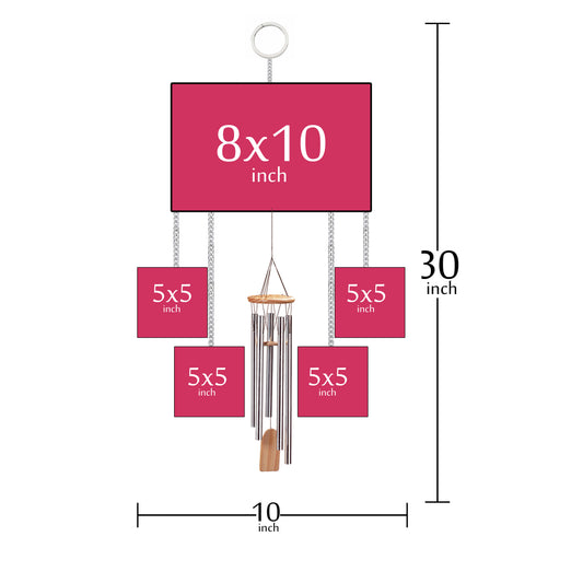 Customised Wind Chimes with Photos on Both Sides  For Couple Gifts