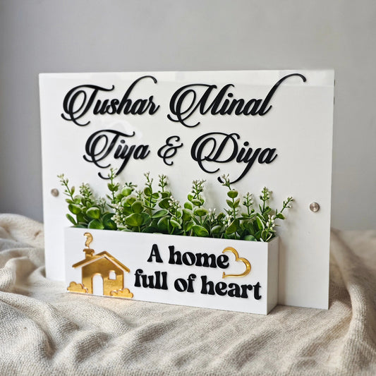 Customized Arcylic Hut Shape Name Plate For  Bungalow, Flat