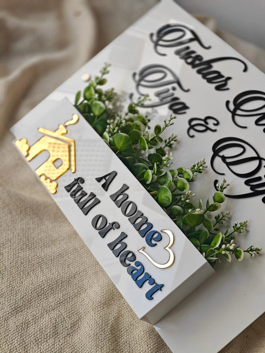 Customized Arcylic Hut Shape Name Plate For  Bungalow, Flat