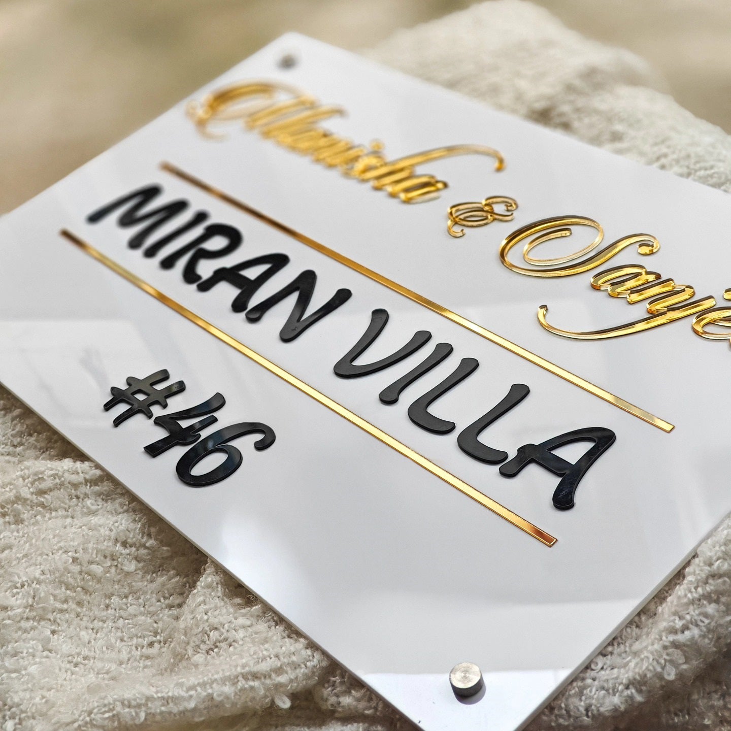 Arcylic Personalized Name Plate For House, Villa, Bungalow