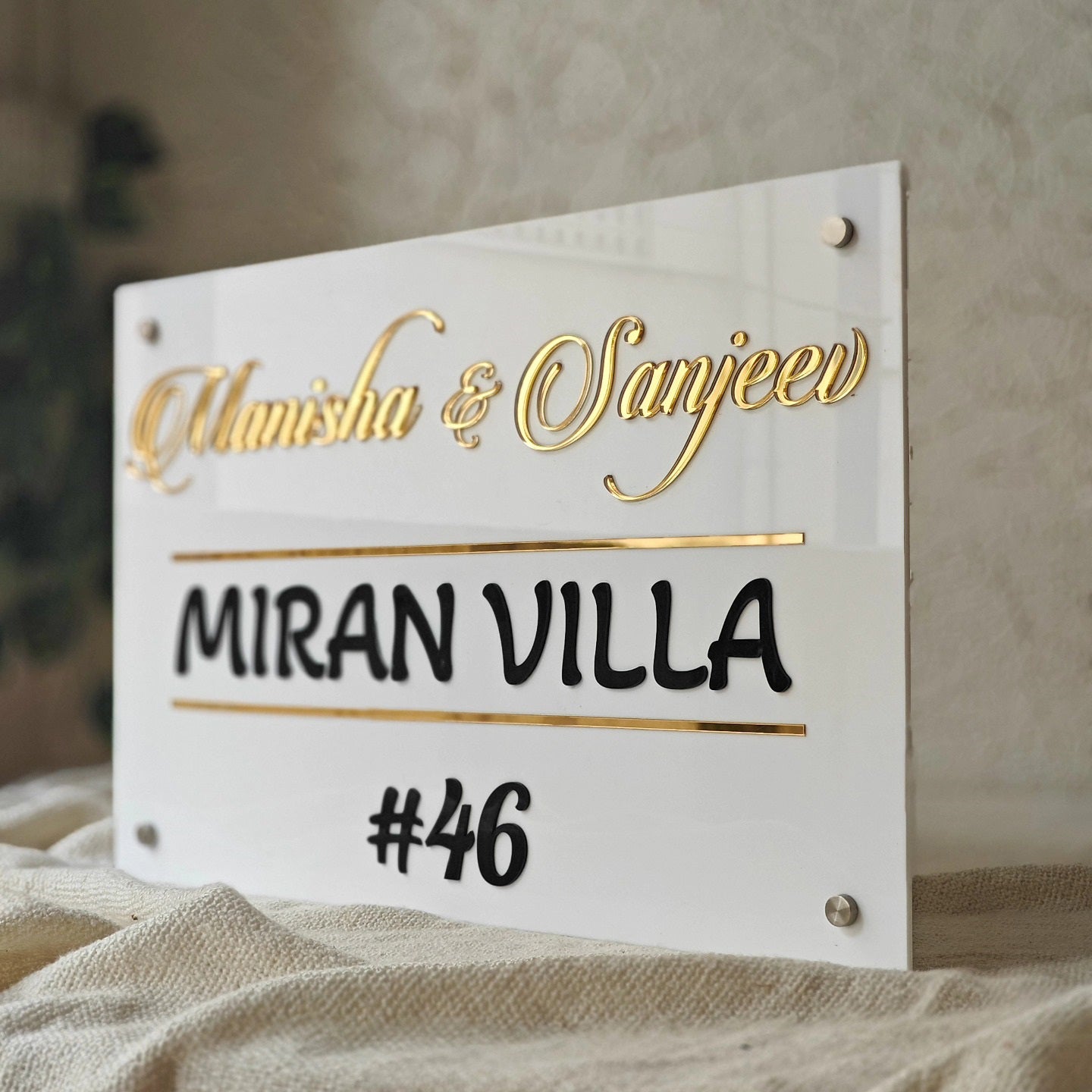 Arcylic Personalized Name Plate For House, Villa, Bungalow