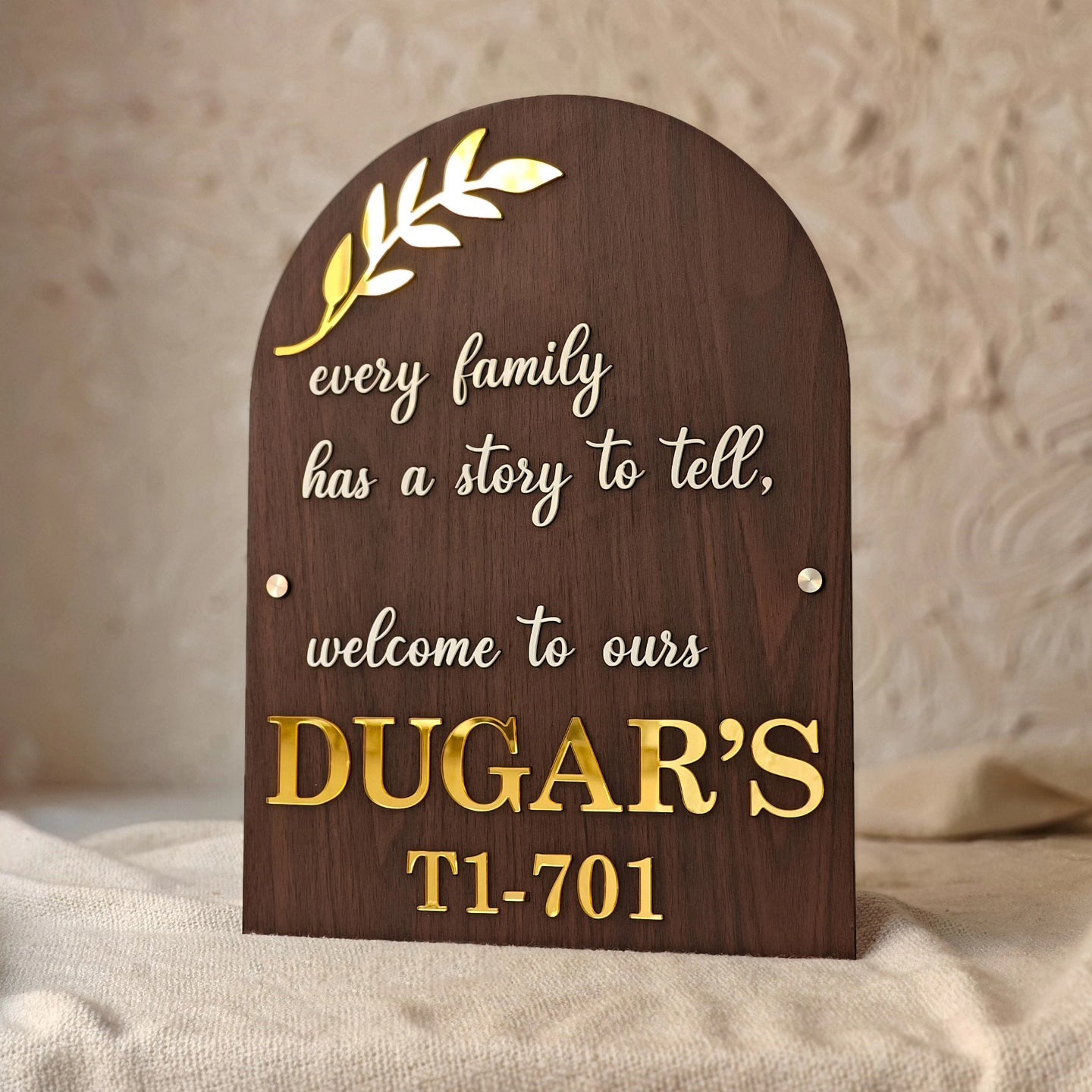 Arcylic Personalized Name Plate For Home Entrance,Villa, Bungalow, Flat