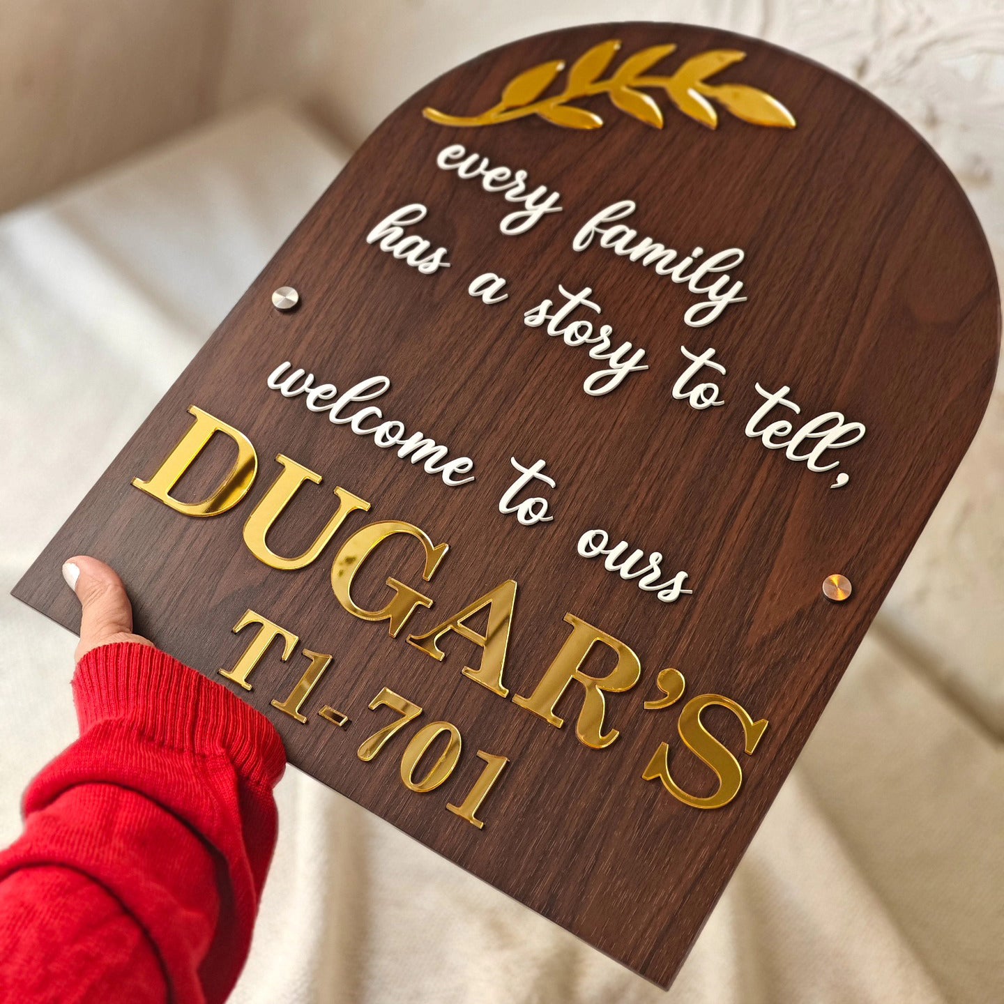 Arcylic Personalized Name Plate For Home Entrance,Villa, Bungalow, Flat