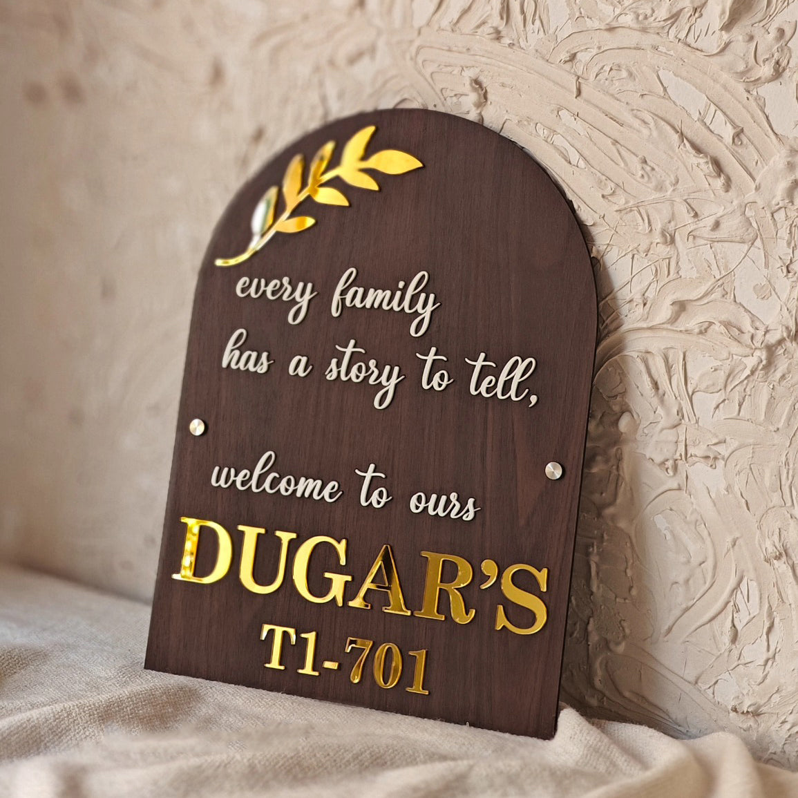 Arcylic Personalized Name Plate For Home Entrance,Villa, Bungalow, Flat