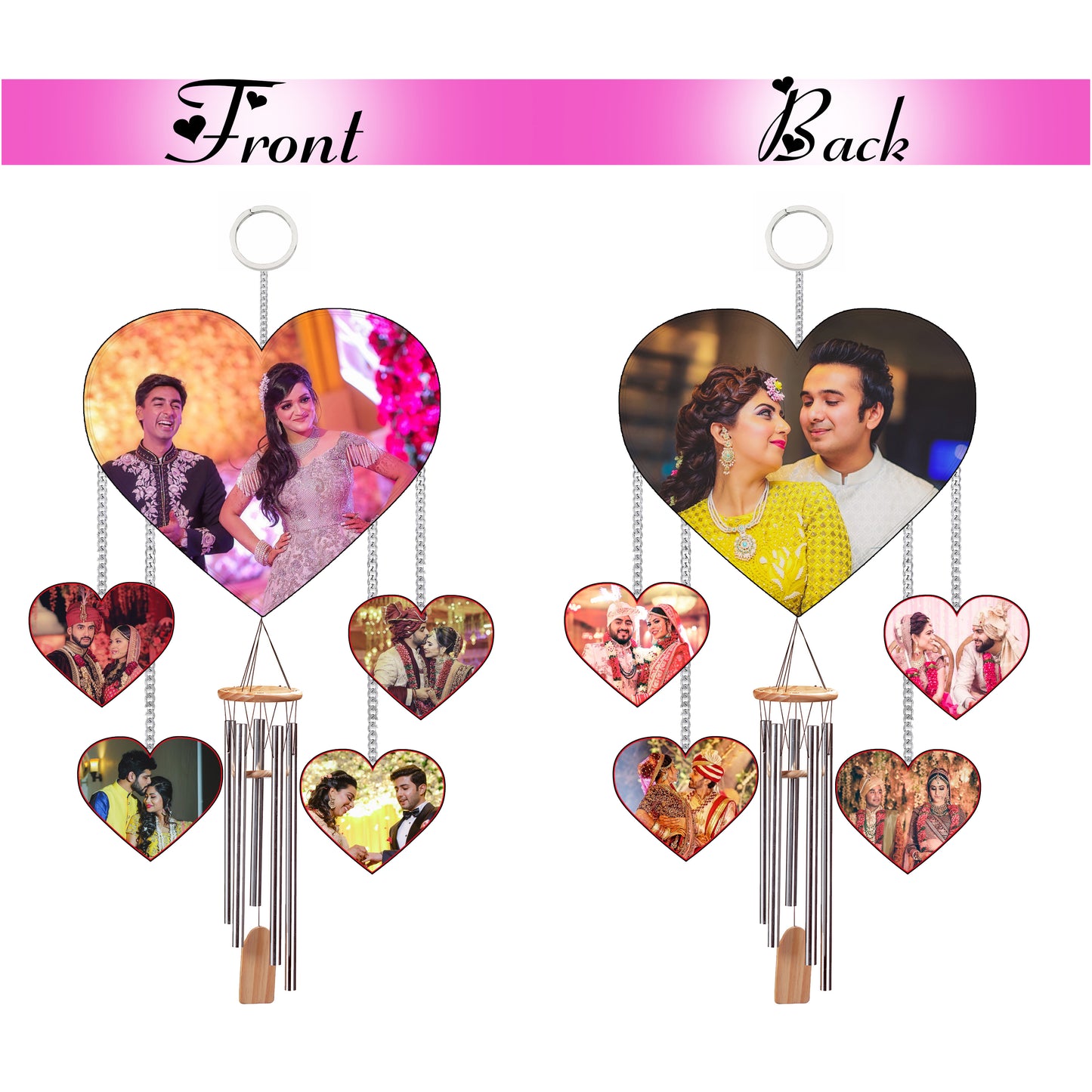 Customised Wind Chimes with photos on both sides Home Decor