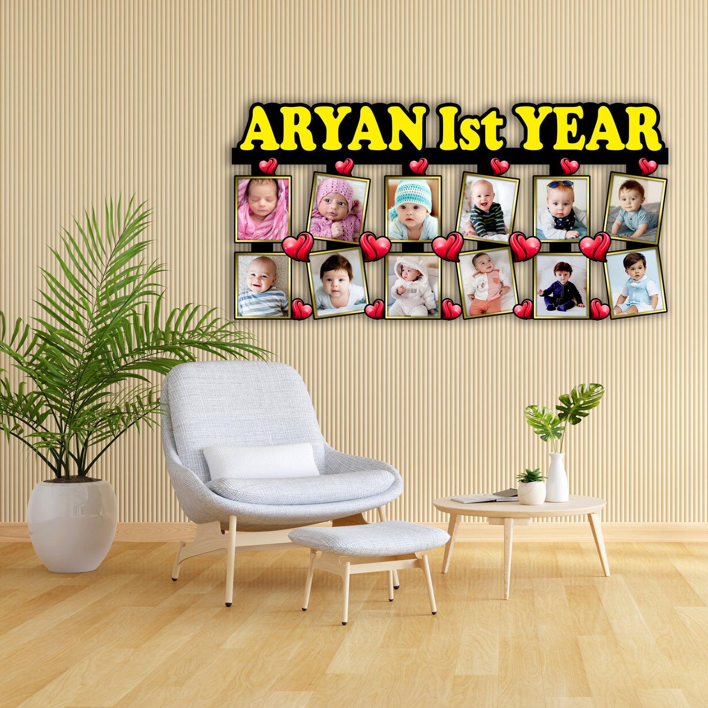 Customised First Birthday Wooden Photo Frame For Babies, Kid