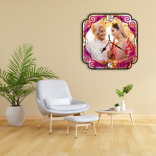 Customized Couple Clock Collage Photo Frame Gifts for Anniversary, Birthday