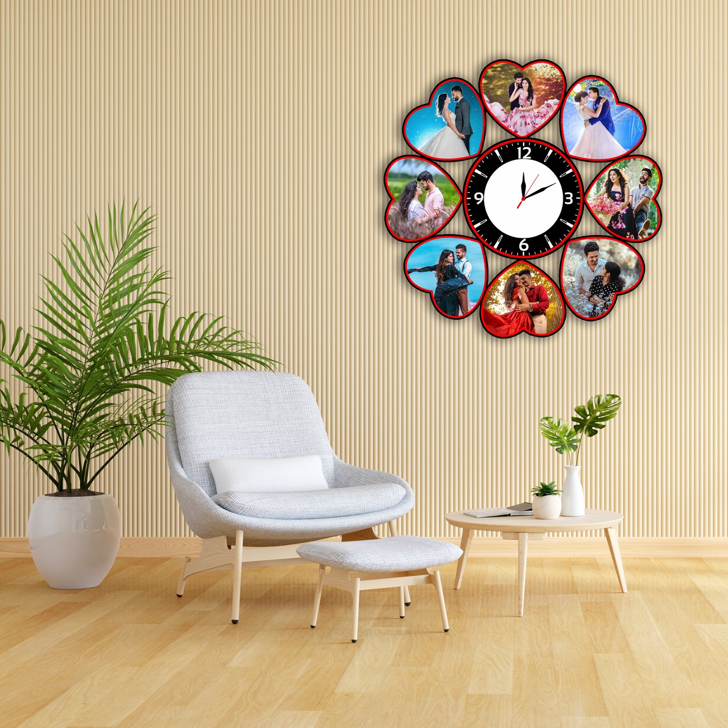 Customised Heart Photo Clock Gift For Anniversary