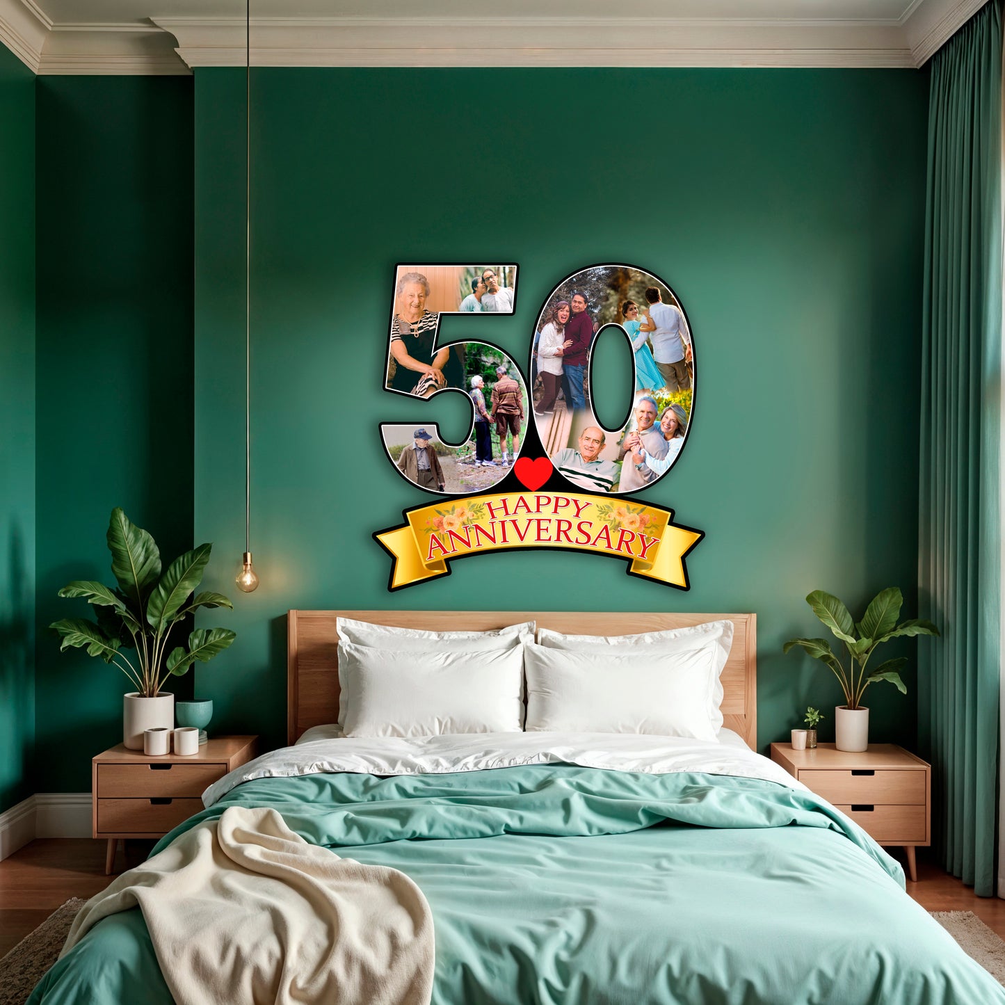 Personalised 50th Anniversary Couple Photo Frame For Couple and Parents Gift