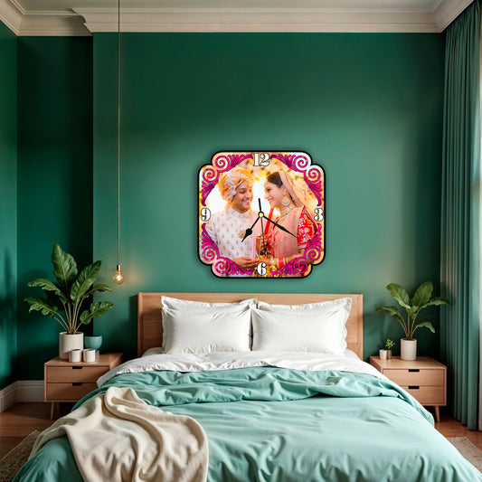 Customized Couple Clock Collage Photo Frame Gifts for Anniversary, Birthday