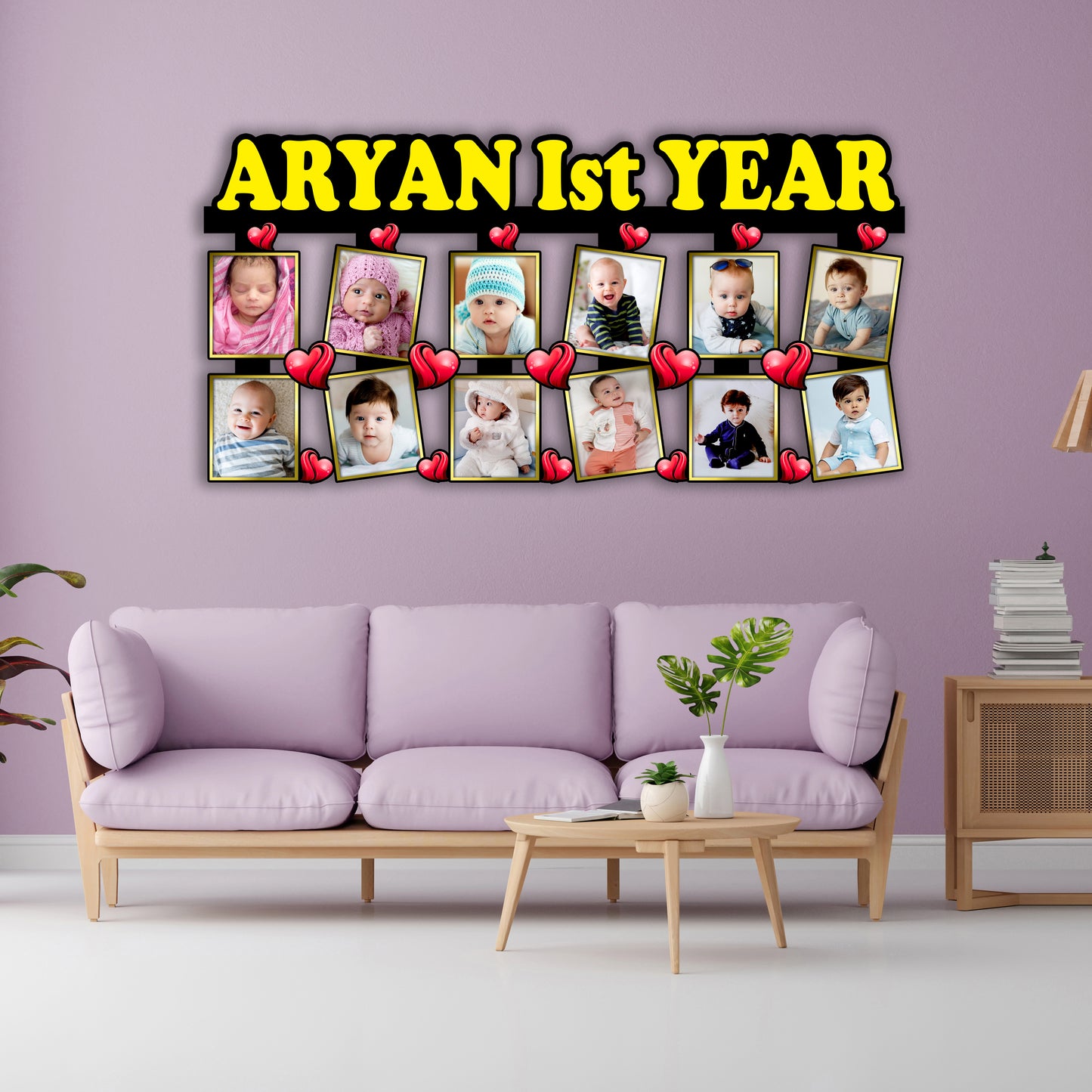 Customised First Birthday Wooden Photo Frame For Babies, Kid