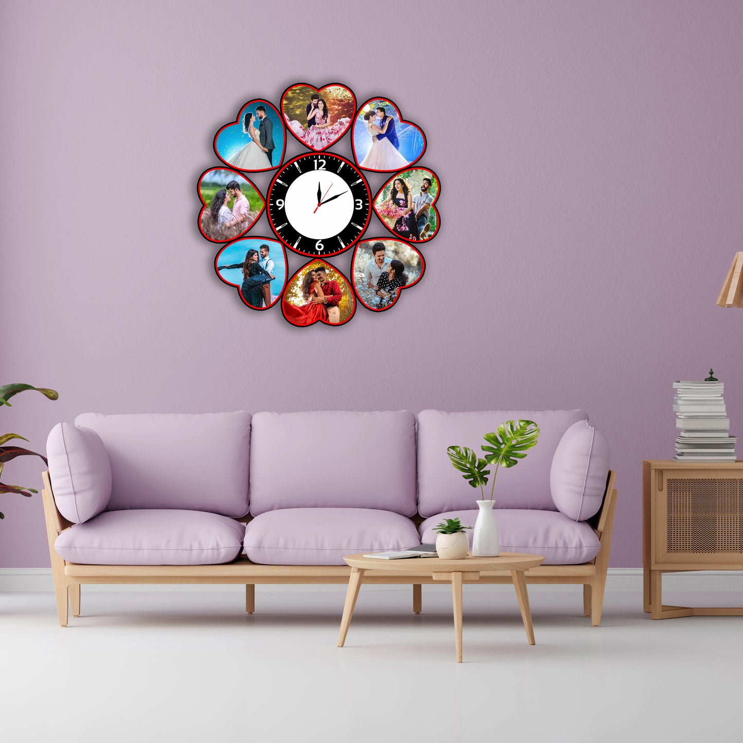 Customised Heart Photo Clock Gift For Anniversary