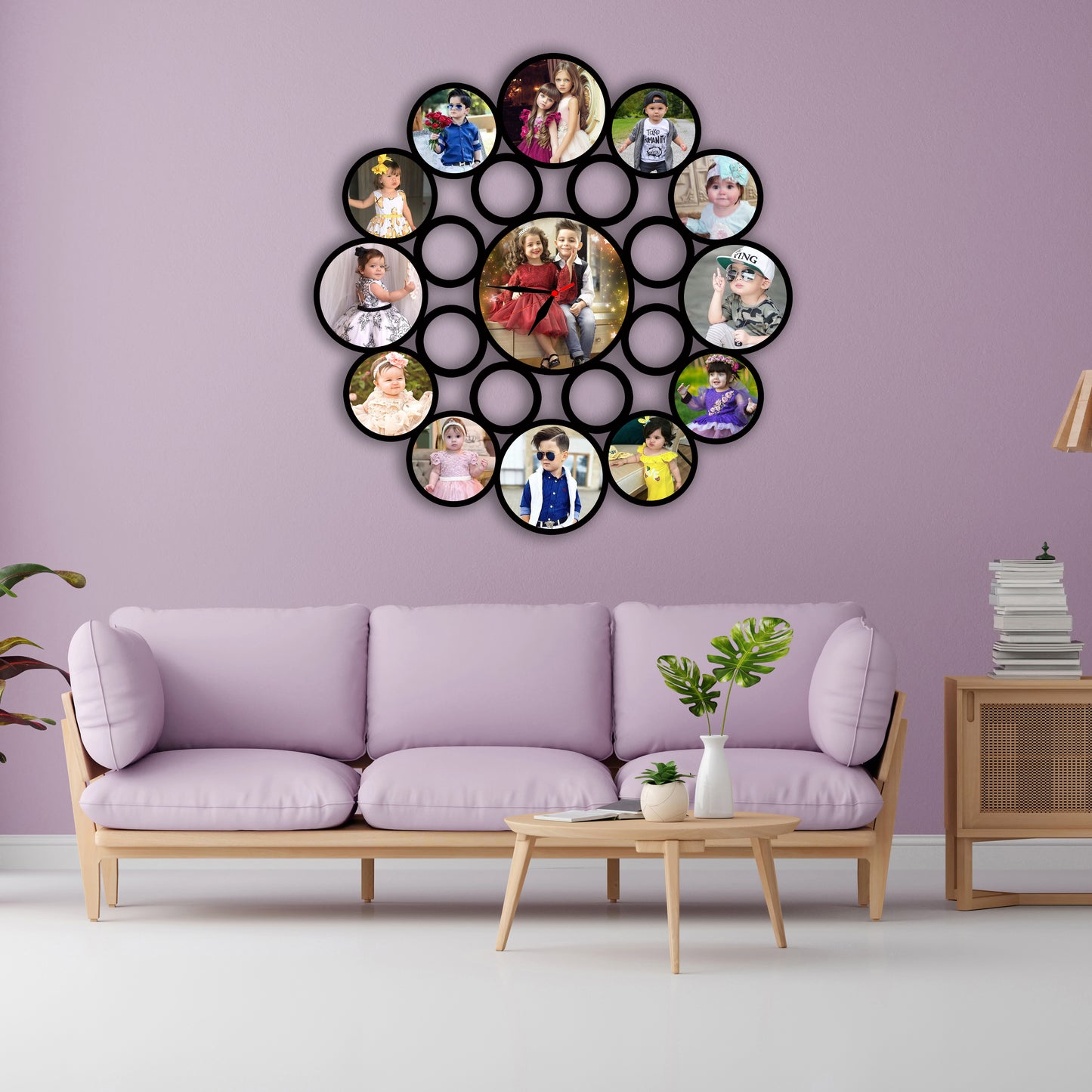 Customised Family Photo Clock For Couple,Anniversary