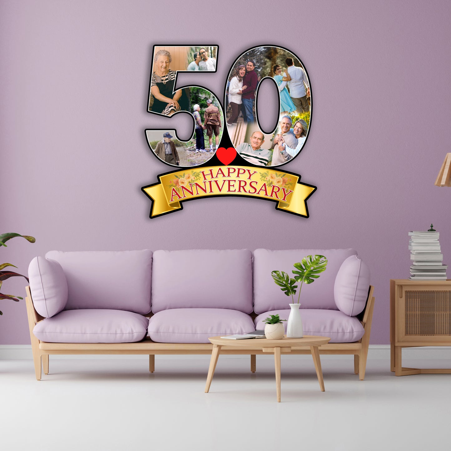 Personalised 50th Anniversary Couple Photo Frame For Couple and Parents Gift