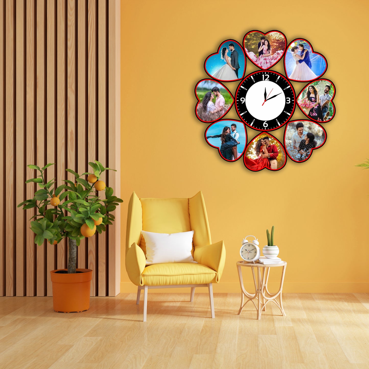 Customised Heart Photo Clock Gift For Anniversary